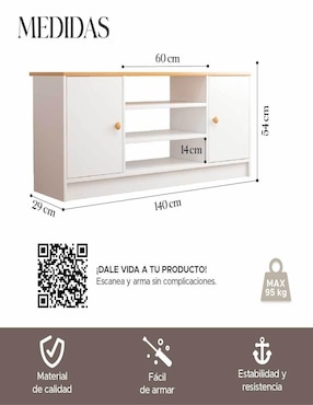 Mueble de tv armable Pido Todo de MDF