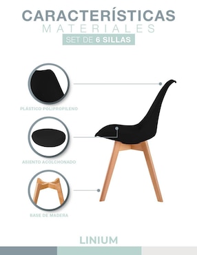 Juego de sillas 6 piezas TULIP Linium