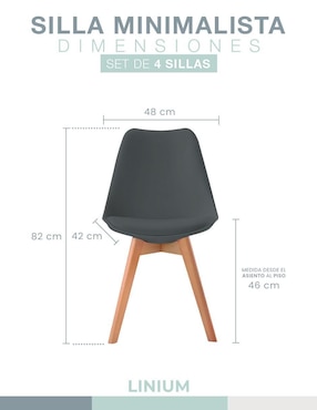 Juego de sillas 4 piezas TULIP Linium