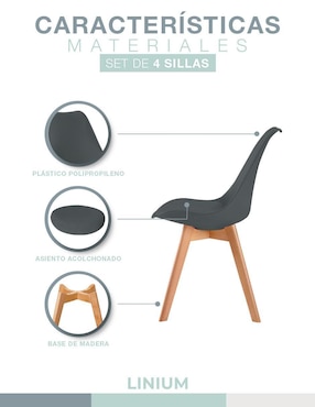 Juego de sillas 4 piezas TULIP Linium