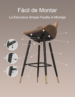Juego de bancos altos Julian Bar Furniturer