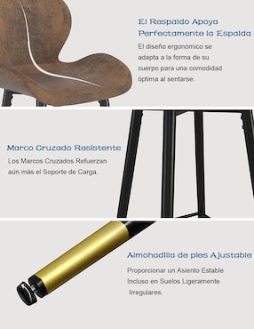 Juego de bancos altos Julian Bar Furniturer