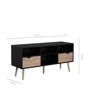 Mueble de tv Nórdico Black Top Living de MDF