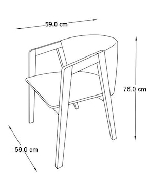 Silla Gardena Imanol de madera y tela