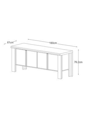 Bufetero Walnut Contemporary de madera acacia