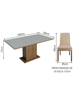 Comedor Renata Madesa para 6 personas