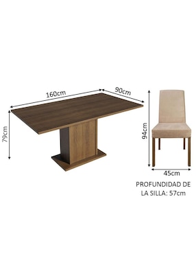 Comedor Renata Madesa para 6 personas