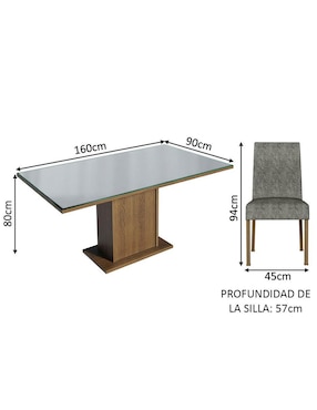 Comedor Alexis Madesa para 6 personas