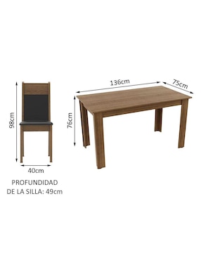 Comedor Medellín Madesa para 6 personas