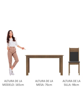 Comedor Medellín Madesa para 6 personas