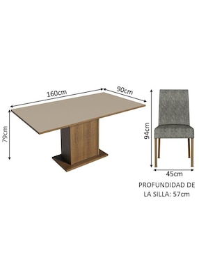 Comedor Renata Madesa para 6 personas