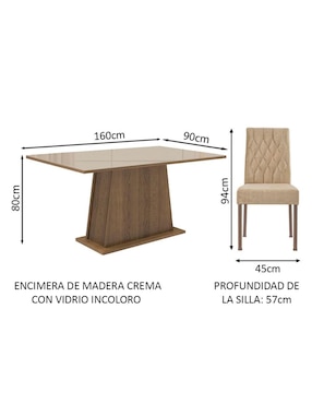Comedor Aryeli Madesa para 4 personas