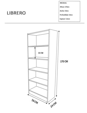 Librero Capaldi Decomobil de MDF