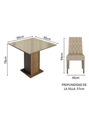 Comedor Anaju Madesa para 4 personas de cristal