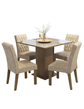 Comedor Anaju Madesa para 4 personas de cristal