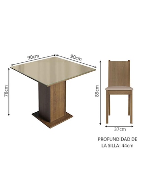 Comedor Perla Madesa para 4 personas