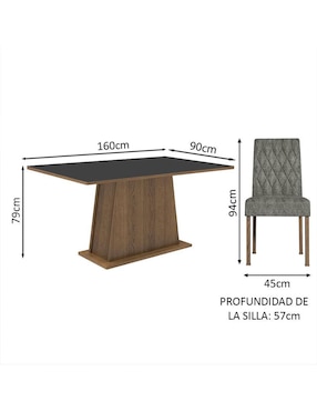 Comedor Britney Madesa para 6 personas