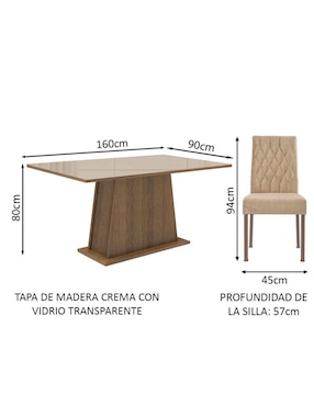 Comedor Stéfani Madesa para 6 personas