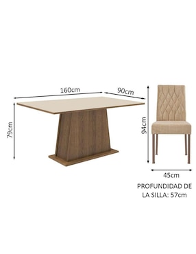 Comedor Britney Madesa para 6 personas