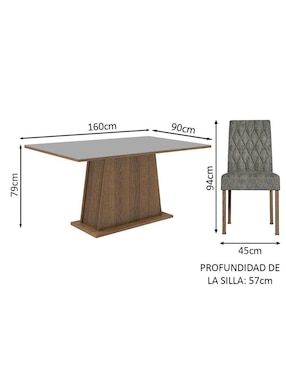 Comedor Britney Madesa para 6 personas