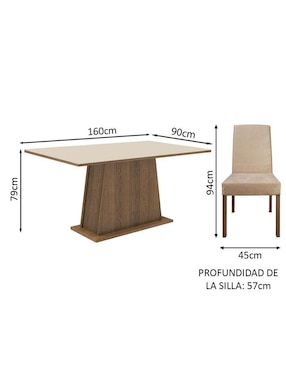 Comedor Flavia Madesa para 4 personas