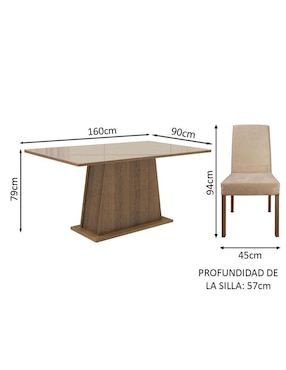 Comedor Sabrina Madesa para 4 personas