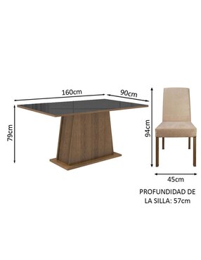 Comedor Sabrina Madesa para 4 personas