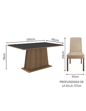 Comedor Flavia Madesa para 4 personas