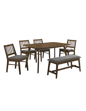 Comedor Grimes Bossa Para 6 Personas De Madera De Caucho, MDF