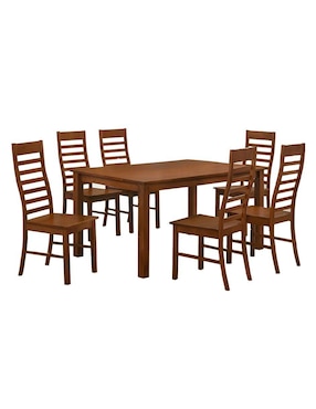 Comedor Atenea Bossa Para 6 Personas De Madera De Caucho, MDF