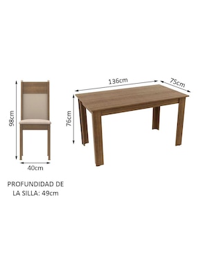 Comedor medelin Madesa para 6 personas