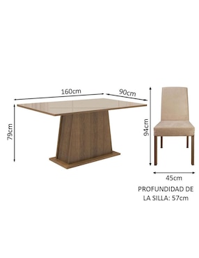 Comedor Patricia Madesa para 6 personas