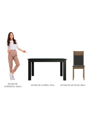Comedor Medelin Madesa para 6 personas
