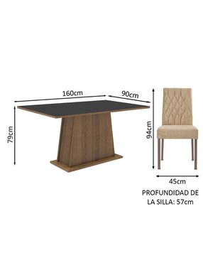 Comedor Britney Madesa para 6 personas
