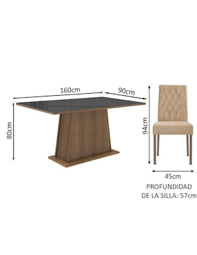 Comedor Aryeli Madesa para 4 personas