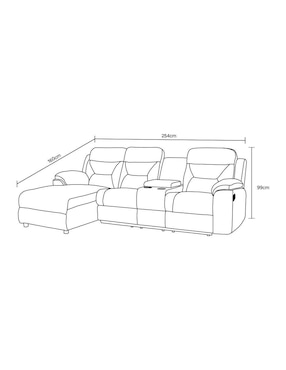 Sala modular izquierda Easy Living de poliéster