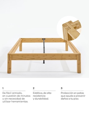 Base para cama Luuna de madera roble