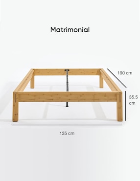 Base para cama Luuna de madera roble