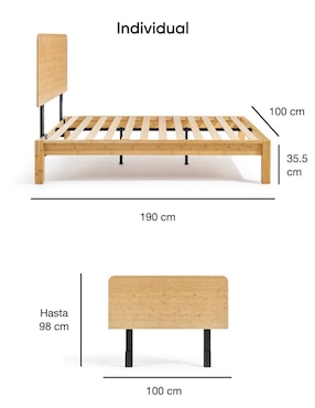 Base para cama Mix & Match Luuna de madera roble