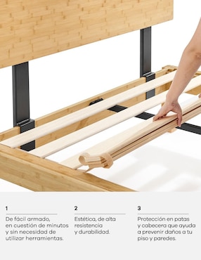 Base para cama Mix & Match Luuna de madera roble
