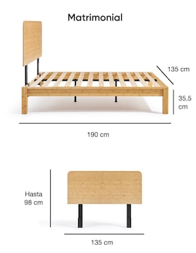 Base para cama Mix & Match Luuna de madera roble