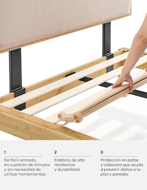 Base para cama Mix & Match Luuna de madera roble