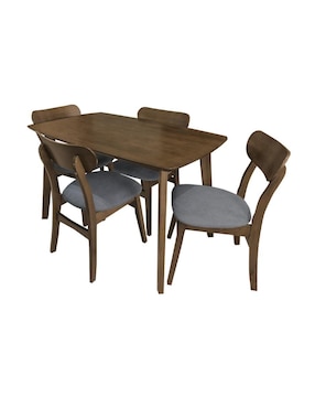 Comedor Caen Bossa Para 4 Personas De Madera De Caucho, MDF