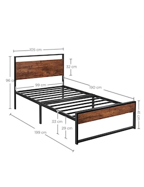 Base para cama Vanlig de metal