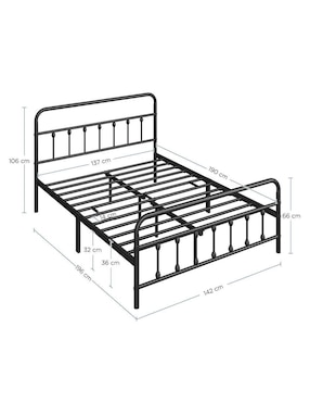 Base para cama Vanlig de metal