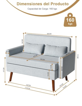 Love seat Furniturer Ania de lino