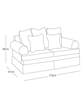Love seat Moblum Caprice New Perla de lino