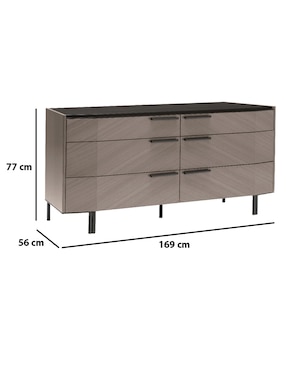 Cómoda Olimpia Alf Italia de chapa madera eucalipto