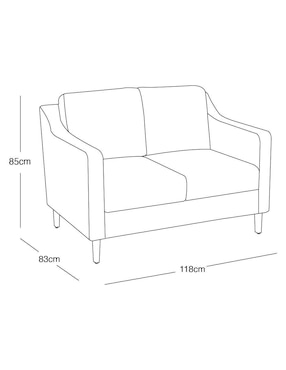 Love seat Moblum Arla de lino