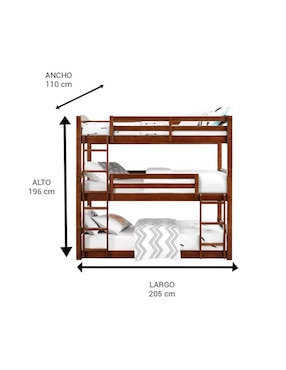 Litera Ansoal de madera pino
